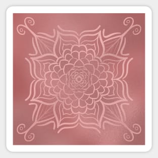 Rose Gold Flower Mandala Sticker